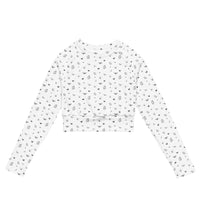 Butterfly Print Crop Top | White | UPF 50+ | Made from Recycled Materials