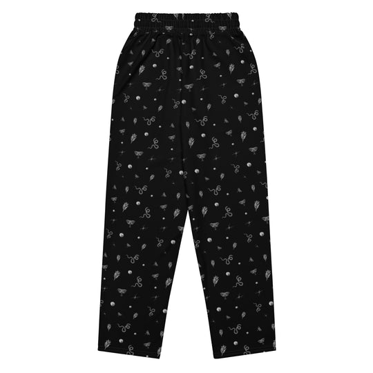 Mystic Print Joggers | Black | Relaxed Fit, Wide Leg, Comfortable for Everyday Wear