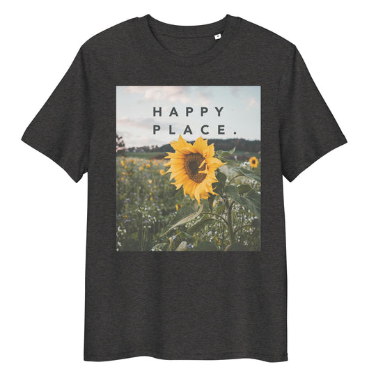 Happy Place | Sunflower T-Shirt | Organic Cotton | Bright Sunflower Field Design