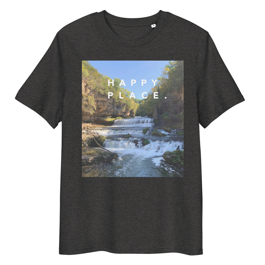 Happy Place | Willow River Waterfall T-Shirt | Organic Cotton | Scenic Waterfall Design