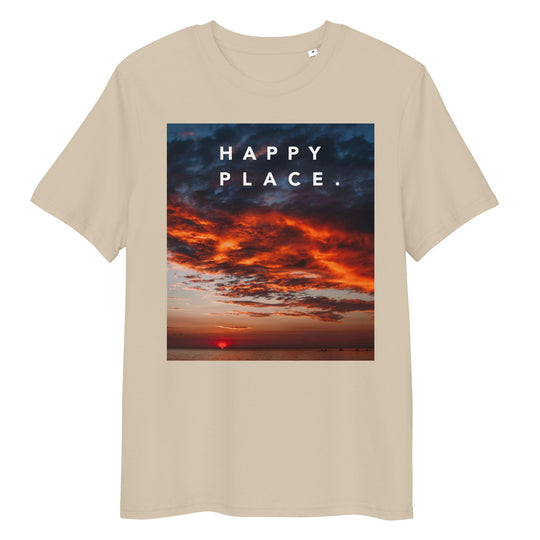 Happy Place | Sunset T-Shirt | Organic Cotton | Vibrant Ocean Design