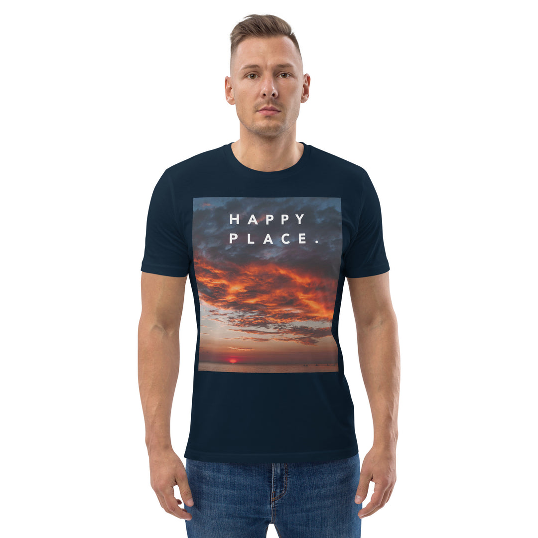 Happy Place | Sunset T-Shirt | Organic Cotton | Vibrant Ocean Design