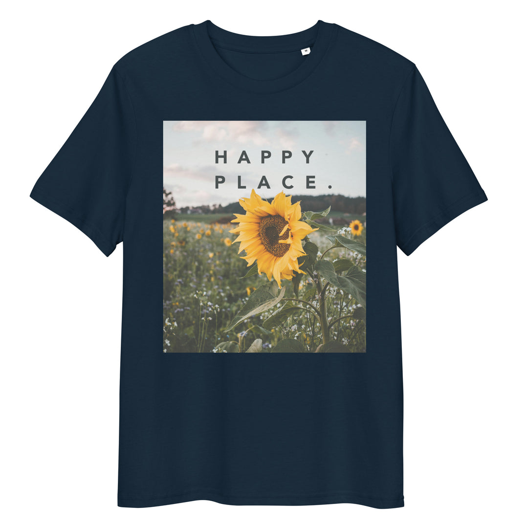 Happy Place | Sunflower T-Shirt | Organic Cotton | Bright Sunflower Field Design