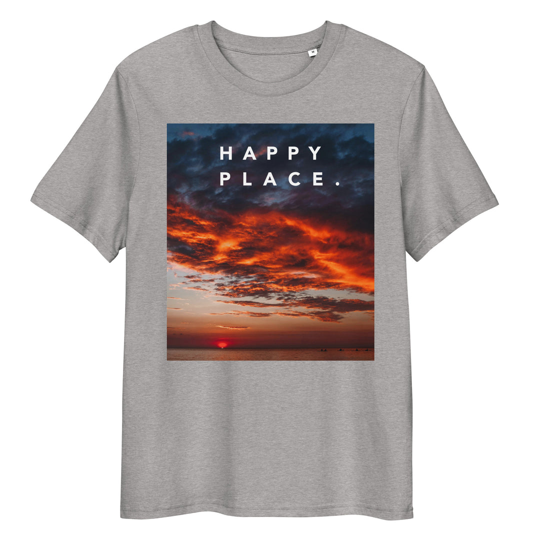 Happy Place | Sunset T-Shirt | Organic Cotton | Vibrant Ocean Design