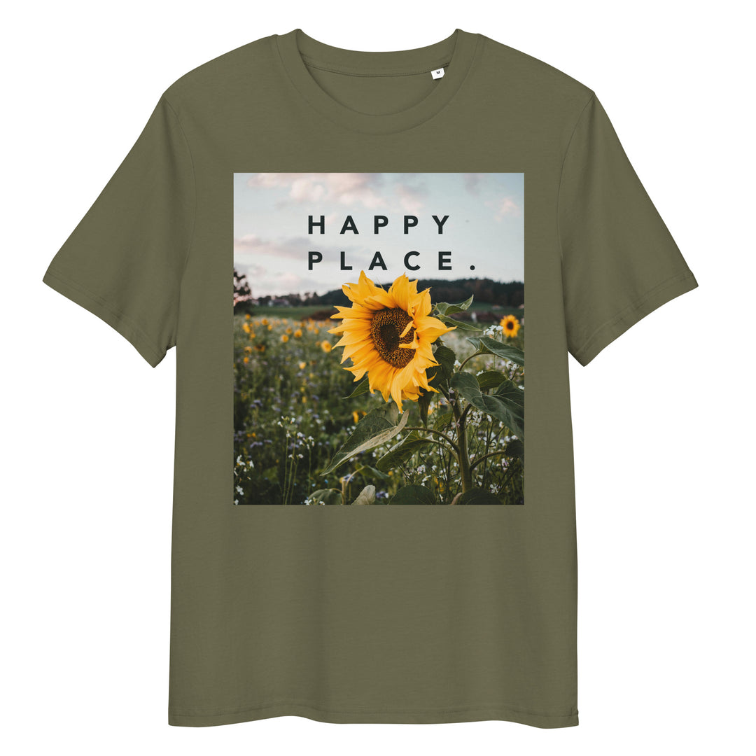 Happy Place | Sunflower T-Shirt | Organic Cotton | Bright Sunflower Field Design