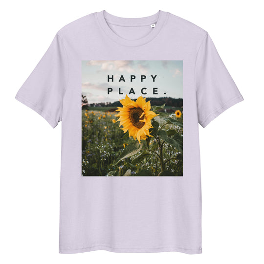 Happy Place | Sunflower T-Shirt | Organic Cotton | Bright Sunflower Field Design