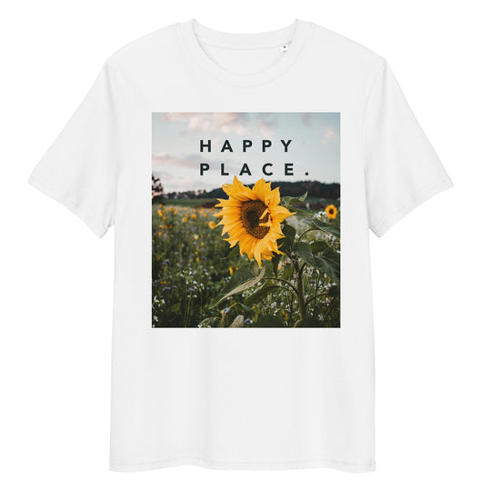 Happy Place | Sunflower T-Shirt | Organic Cotton | Bright Sunflower Field Design