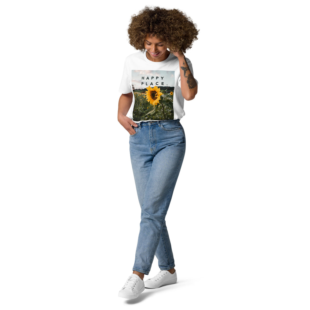 Happy Place | Sunflower T-Shirt | Organic Cotton | Bright Sunflower Field Design